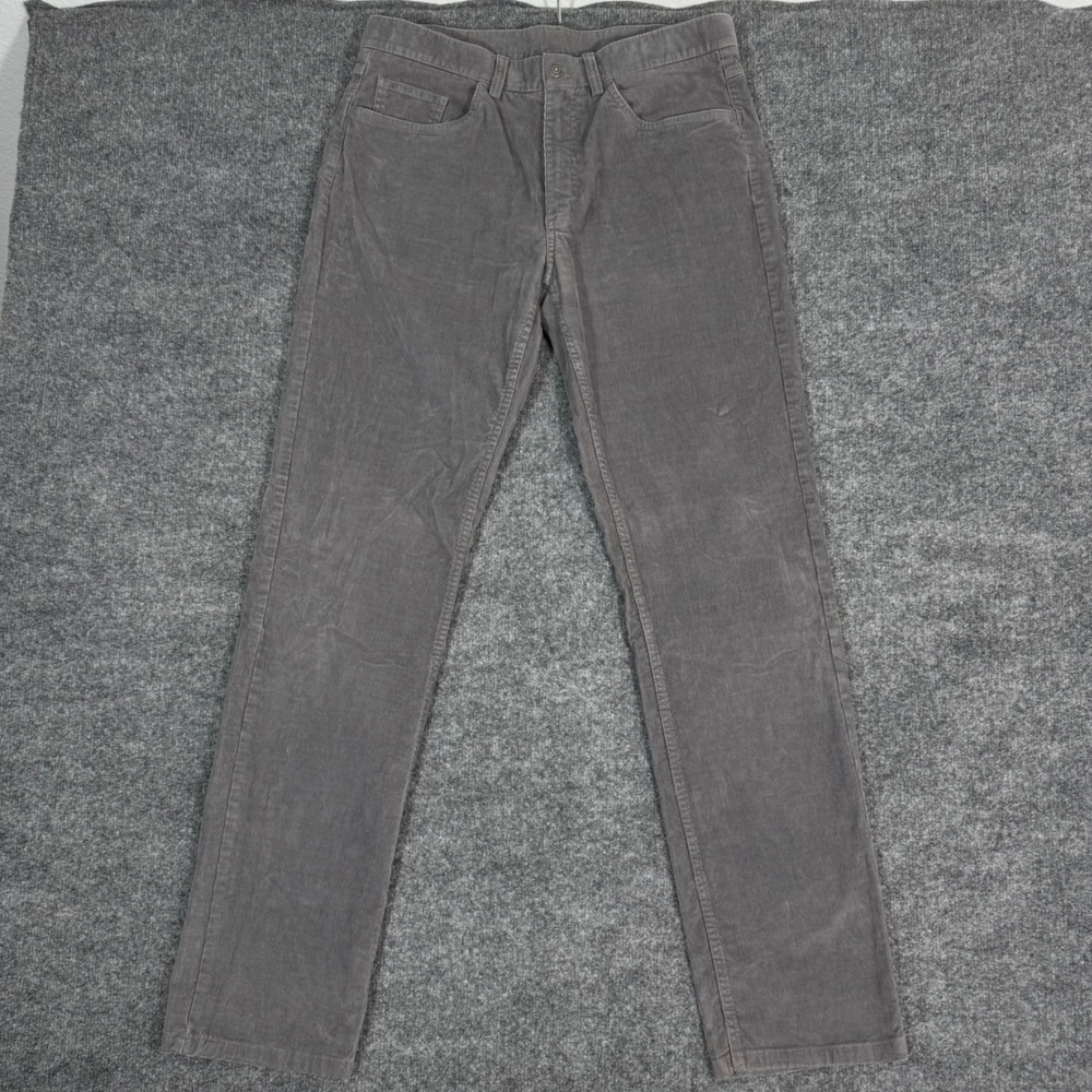 Brooks Brothers Corduroy Straight Leg Pants Mens 34x33 Gray Cotton Blend EUC